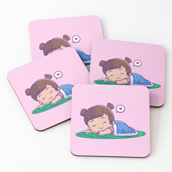 Item preview, Sweet Dreams: Cute Girl Sleeping with Blanket Cartoon Vector Icon Illustration designed and sold by hjian8219.