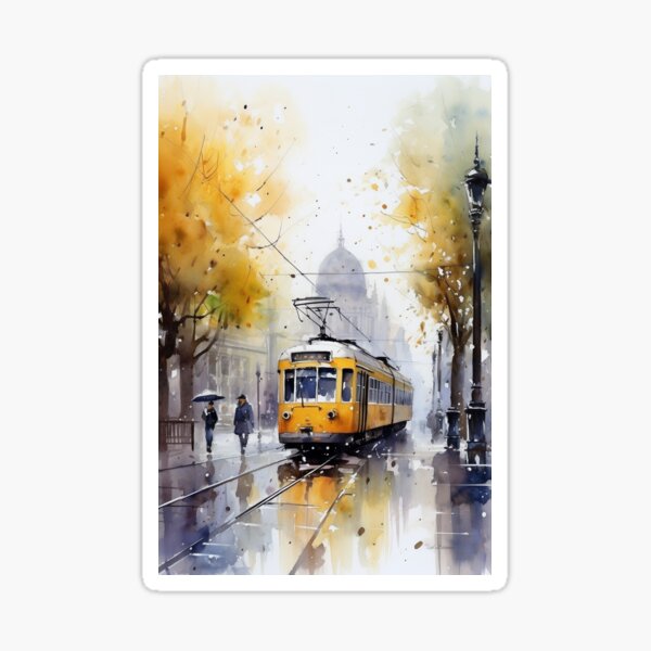 Aperçu de l'œuvre Vieux tramway jaune créée et vendue par memichphoto.