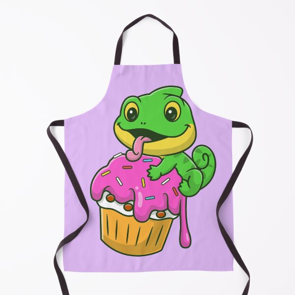 Item preview, Sweet Bite: Cute Chameleon Eating Cupcake Cartoon Vector Icon Illustration designed and sold by hjian8219.
