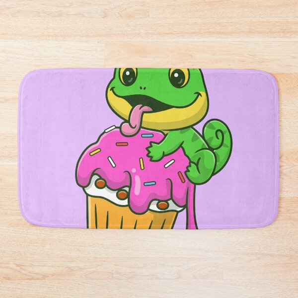 Item preview, Sweet Bite: Cute Chameleon Eating Cupcake Cartoon Vector Icon Illustration designed and sold by hjian8219.
