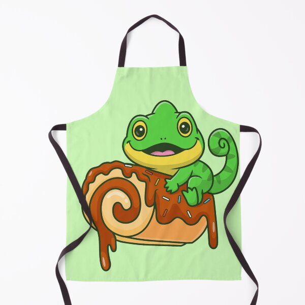Item preview, Choco-Chameleon Delight: Cute Chameleon Eating Chocolate Roll Cake Cartoon Vector Icon Illustration designed and sold by hjian8219.