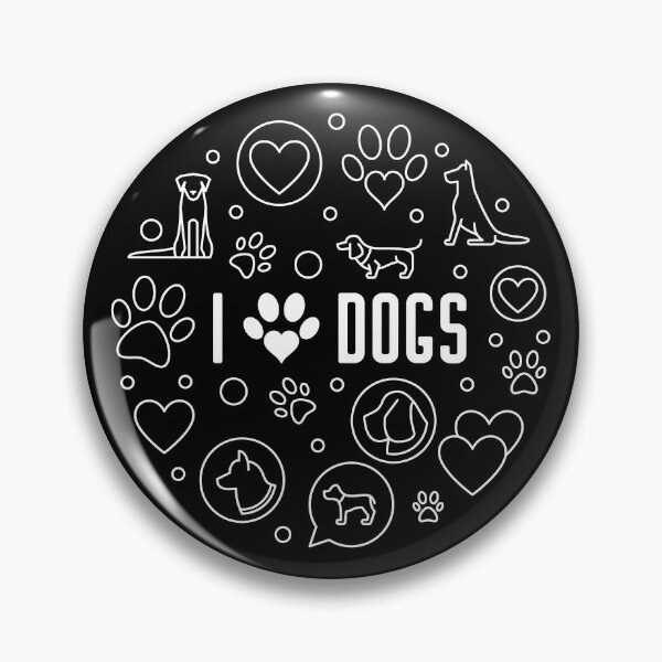 Item preview, I Love Dogs round cute outline design with Pet Paw Print designed and sold by venomousvector.