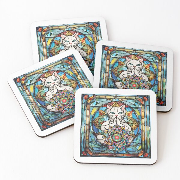 Item preview, Stained Glass Yoga Cat , Yoga Cats Gift, Yoga Position designed and sold by danaJG.