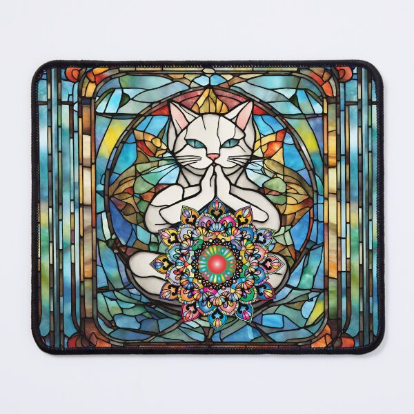 Item preview, Stained Glass Yoga Cat , Yoga Cats Gift, Yoga Position designed and sold by danaJG.