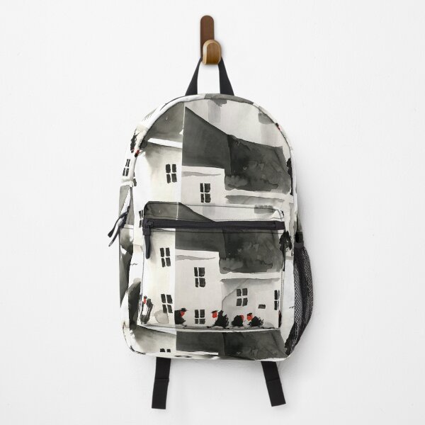 Item preview, Black and white cute houses and people art designed and sold by Jam3x.