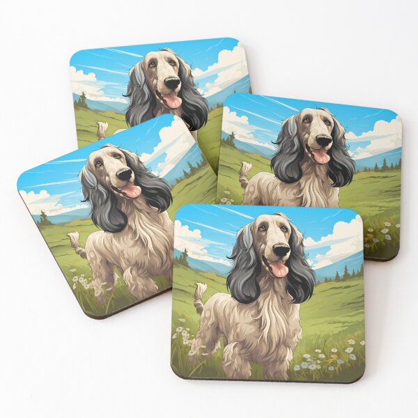 Item preview, Afghan hound dog breed in nature illustration designed and sold by NBSStore.