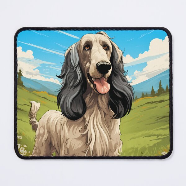 Item preview, Afghan hound dog breed in nature illustration designed and sold by NBSStore.