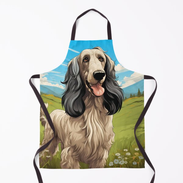 Item preview, Afghan hound dog breed in nature illustration designed and sold by NBSStore.