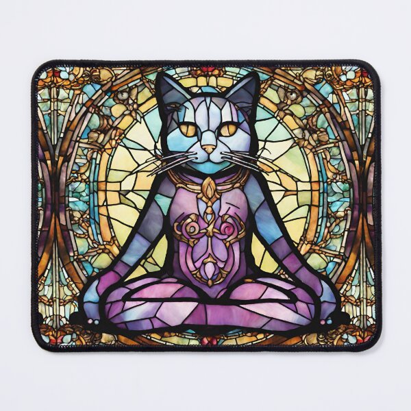 Item preview, Stained Glass Yoga Cat , Yoga Cats Gift, Yoga Position designed and sold by danaJG.