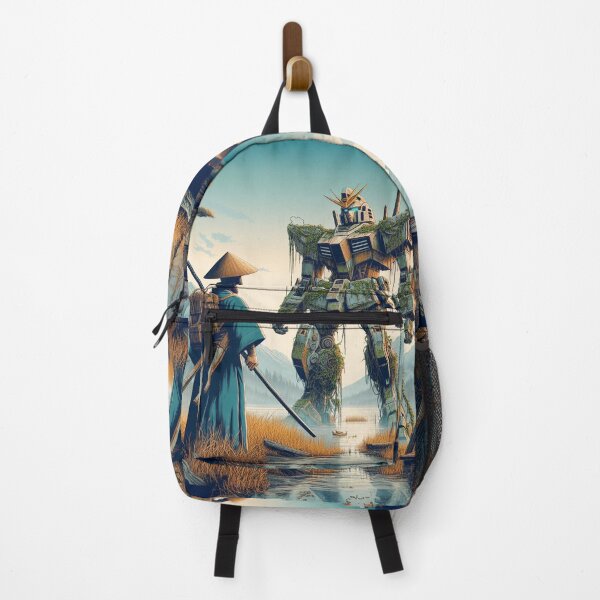 Item preview, Samurai Looking at Giant Robot After the Apocalypse - Cyberpunk designed and sold by Design Raptor.