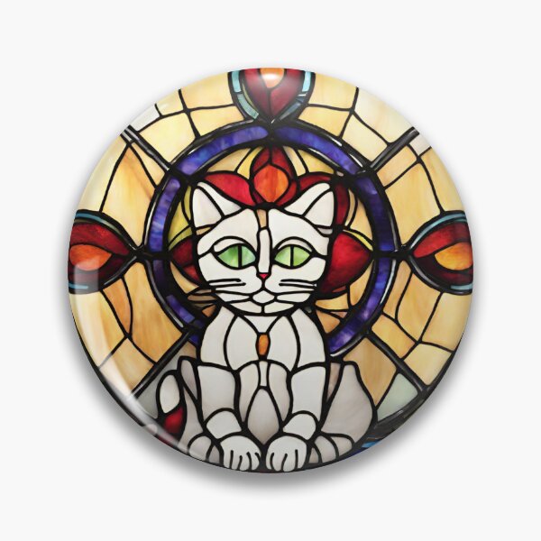 Artikelvorschau, Buntglas-Yoga-Katze, Yoga-Katzen-Geschenk, Yoga-Position entworfen und verkauft von danaJG.
