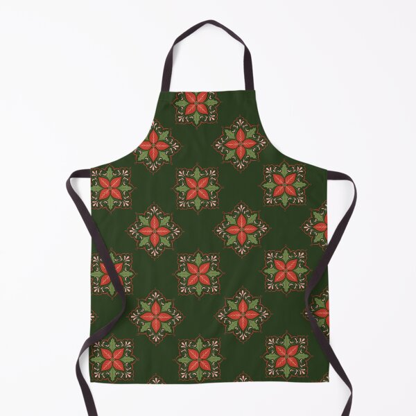 Artikelvorschau, Hand Drawn Holly & Poinsettia Plant Christmas Ornament Pattern in Classic Red and Green entworfen und verkauft von gamboling.