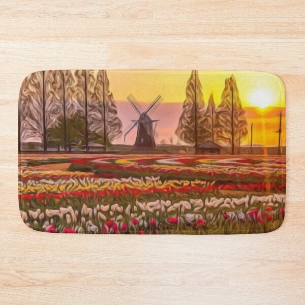 Item preview, Sunset tulip fields  designed and sold by VishwaPrasiddh.