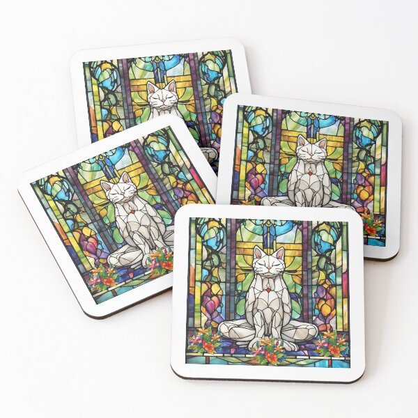 Item preview, Stained Glass Yoga Cat , Yoga Cats Gift, Yoga Position designed and sold by danaJG.