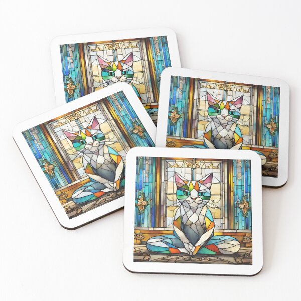 Item preview, Stained Glass Yoga Cat , Yoga Cats Gift, Yoga Position designed and sold by danaJG.