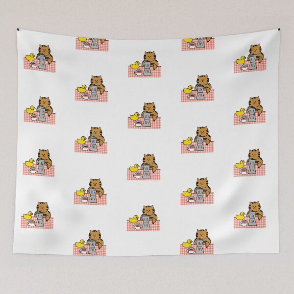 Item preview, a Cat and a Duck at teatime designed and sold by superbaechoo.