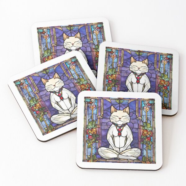 Item preview, Stained Glass Yoga Cat , Yoga Cats Gift, Yoga Position designed and sold by danaJG.