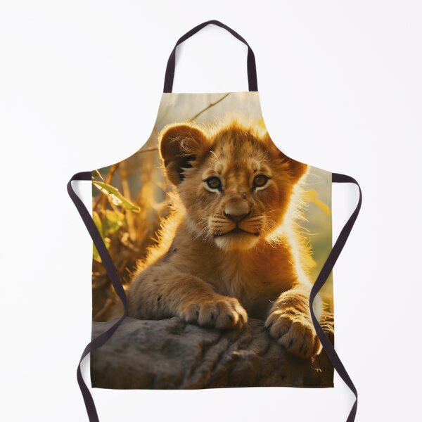 Item preview, Cute African baby lion cub, little wild cat predator animal in tropical savanna wildlife nature designed and sold by NBSStore.