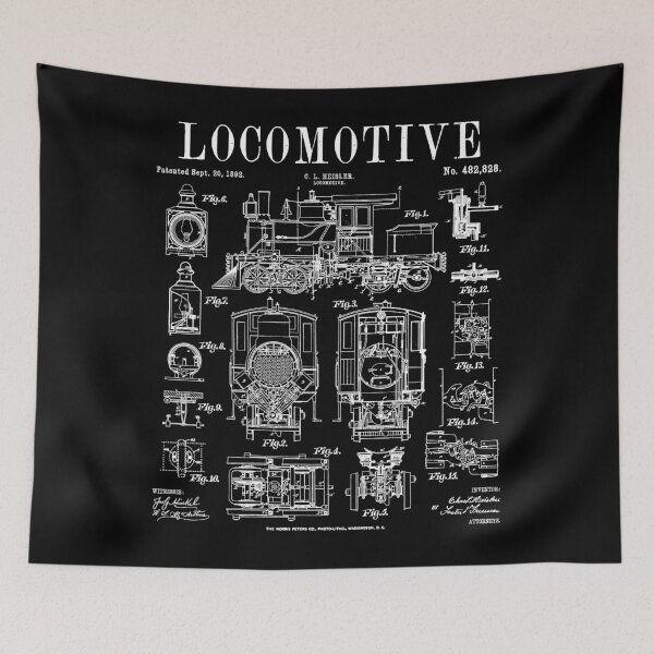 Item preview, Railroad Railway Steam Locomotive Train Vintage Patent Print designed and sold by GrandeDuc.
