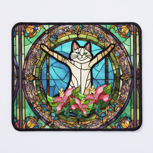 Item preview, Stained Glass Yoga Cat , Yoga Cats Gift, Yoga Position designed and sold by danaJG.