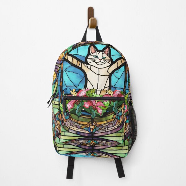 Artikelvorschau, Buntglas-Yoga-Katze, Yoga-Katzen-Geschenk, Yoga-Position entworfen und verkauft von danaJG.