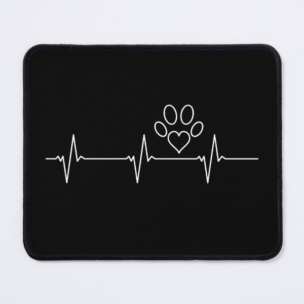 Item preview, Dog or Cat Paw Heartbeat Pulse Line ECG cool outline design designed and sold by venomousvector.