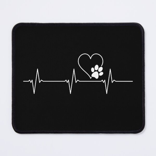 Item preview, Dog Paw Footprint with Heart Heartbeat Pulse Line ECG outline design designed and sold by venomousvector.