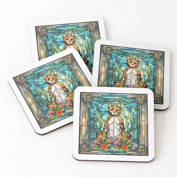 Item preview, Stained Glass Yoga Cat , Yoga Cats Gift, Yoga Position designed and sold by danaJG.