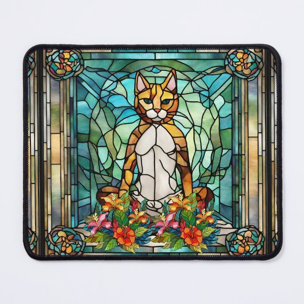 Item preview, Stained Glass Yoga Cat , Yoga Cats Gift, Yoga Position designed and sold by danaJG.