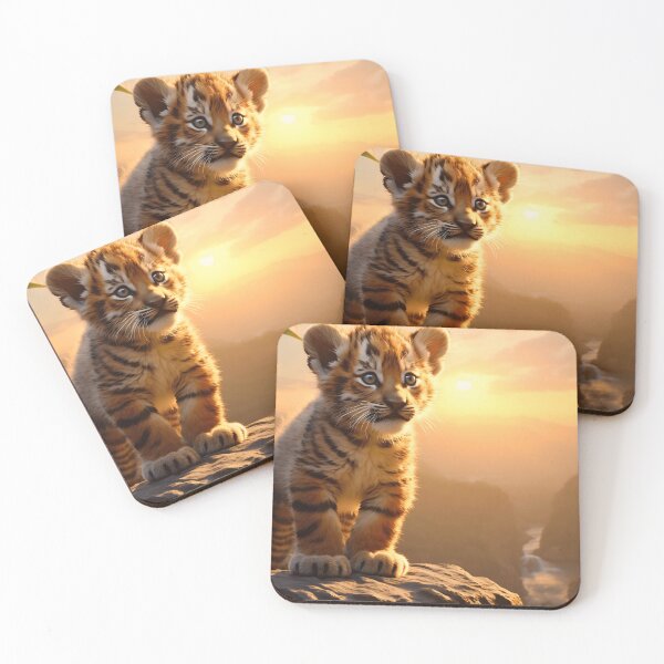 Item preview, Cute and beautiful bengal tiger cub, wild cat baby predator animal in tropical savanna wildlife nature designed and sold by NBSStore.