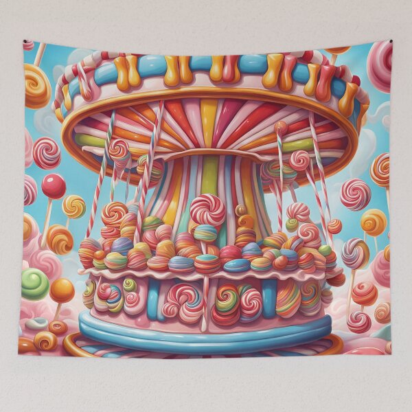 Item preview, Candy art style carousel, whimsical playful colorful! designed and sold by PutiPato42.