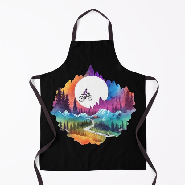 Item preview, Mountain bikers on the colorful summit designed and sold by WallGemsArt.