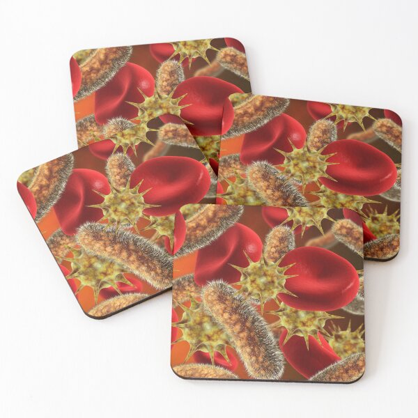 Item preview, STK701334H-Bacteria and virus with blood cells. designed and sold by StocktrekImages.