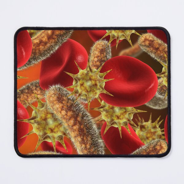Item preview, STK701334H-Bacteria and virus with blood cells. designed and sold by StocktrekImages.