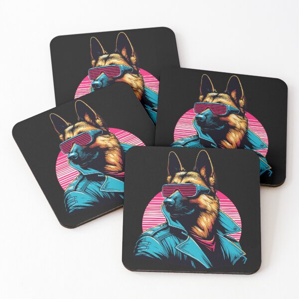 Item preview,  Funny trendy german shepherd cyber retro portrait designed and sold by TomFrontierArt.