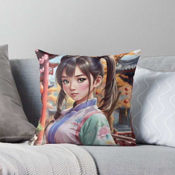 Item preview, Cute Asian Anime Girl in an Oriental Setup AI Artwork designed and sold by FRTcreative.