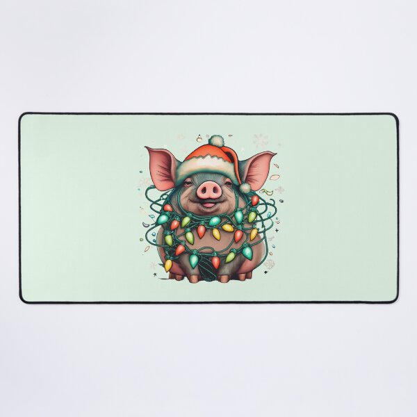 Item preview, Pig With Santa Hat And Christmas Lights designed and sold by Itsheartshop.
