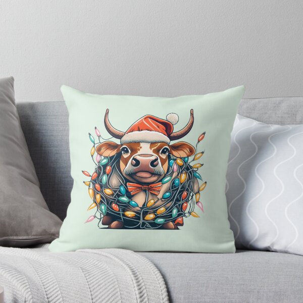 Item preview, Cow With Santa Hat And Christmas Lights designed and sold by Itsheartshop.