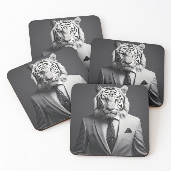 Item preview, White Tiger in Business Suit Art designed and sold by redstar19.