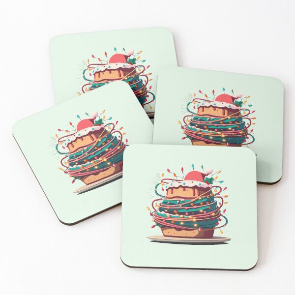 Item preview, Cake With Santa Hat And Christmas Lights designed and sold by Itsheartshop.