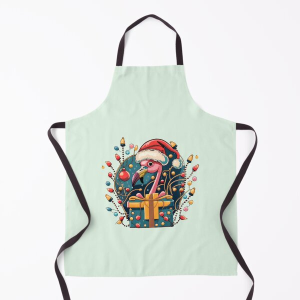 Artikelvorschau, Flamingo mit Weihnachtsmütze und Weihnachtsbeleuchtung entworfen und verkauft von Itsheartshop.