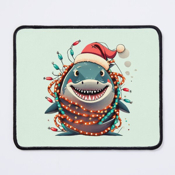 Item preview, Shark With Santa Hat And Christmas Lights designed and sold by Itsheartshop.