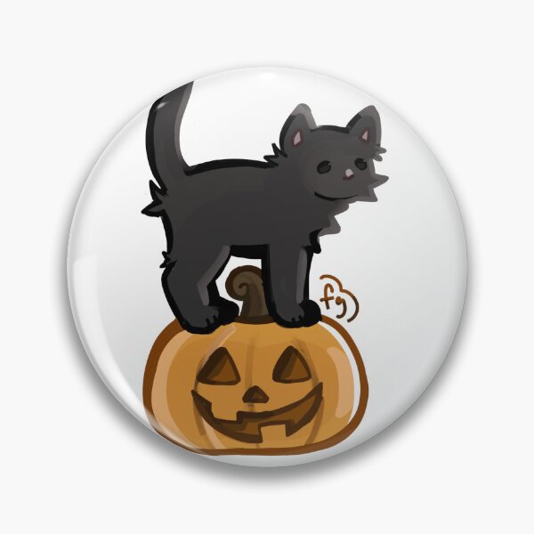 Item preview, ✩ Black Cat sitting on Jack-o-lantern ✩ designed and sold by frootgummi.