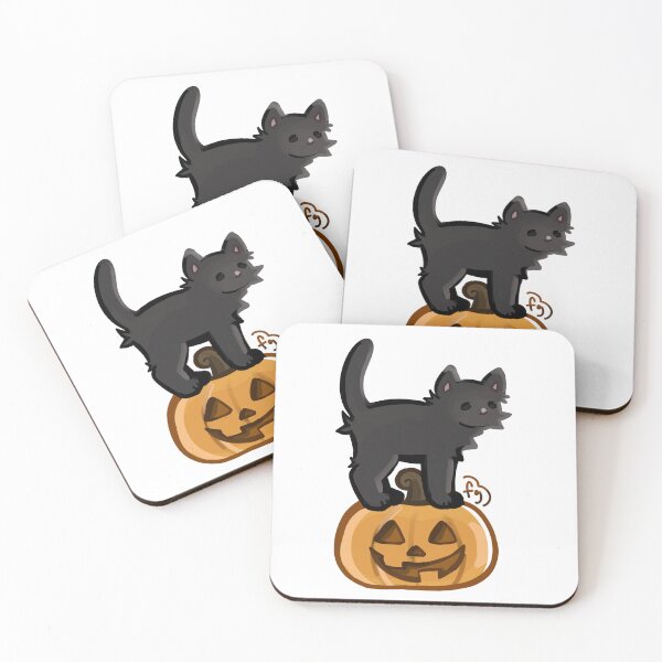 Item preview, ✩ Black Cat sitting on Jack-o-lantern ✩ designed and sold by frootgummi.