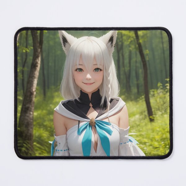 Realistic Portrait of Shirakami Fubuki 1 Mouse Pad
