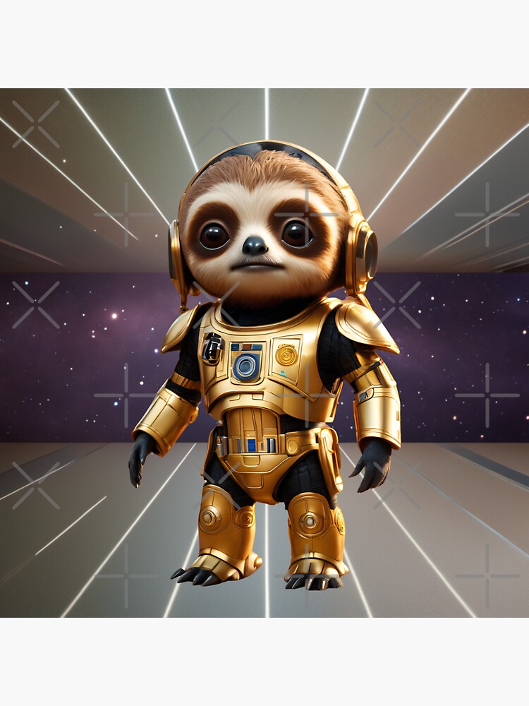 Sloth Robot in Galaxy Sticker