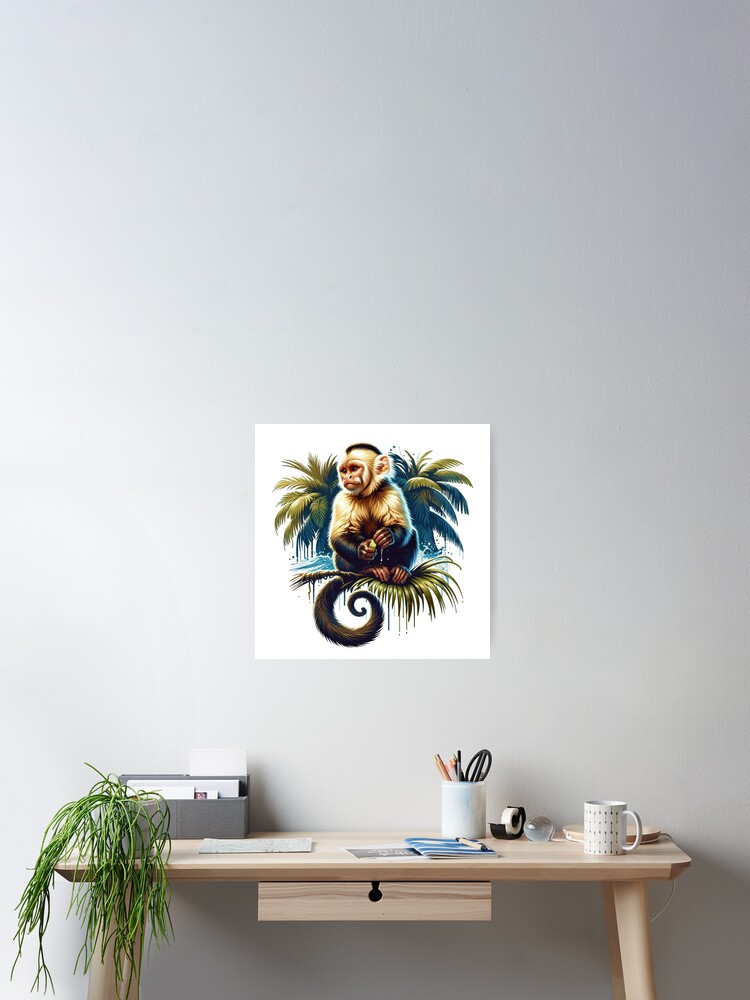 Thumbnail 2 of 3, Poster, capuchin monkey designed and sold by Animalia-.