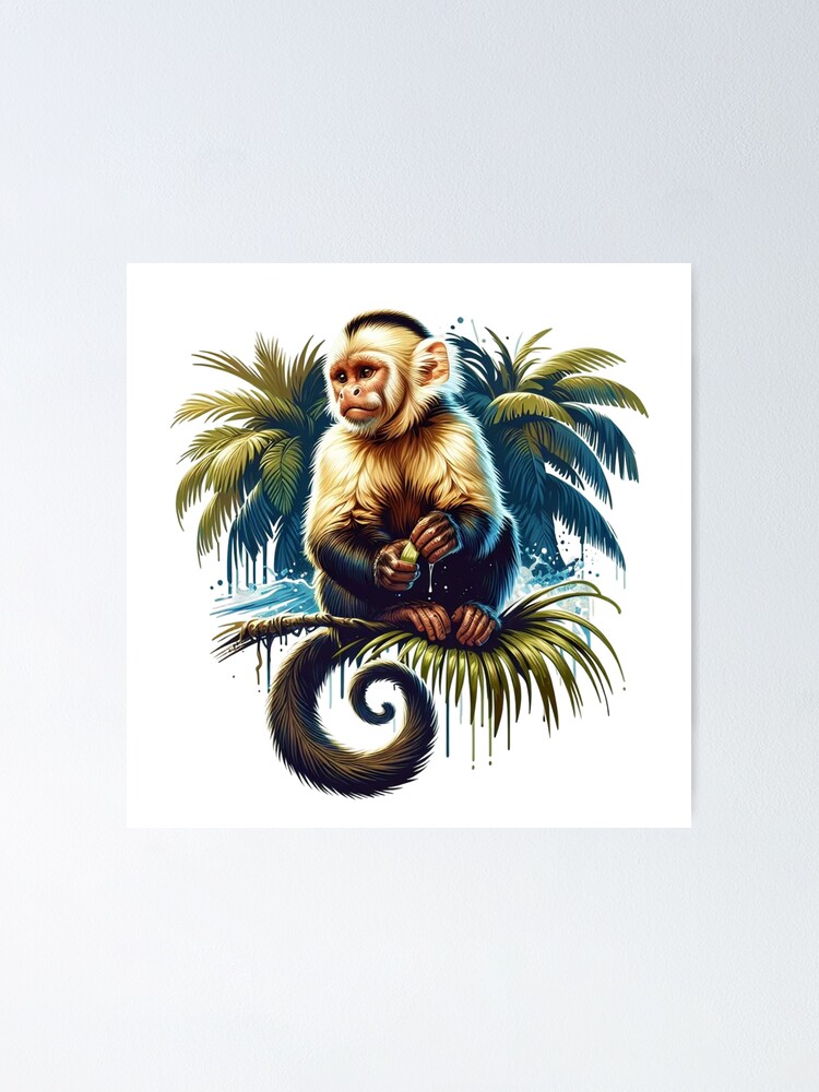 Thumbnail 1 of 3, Poster, capuchin monkey designed and sold by Animalia-.