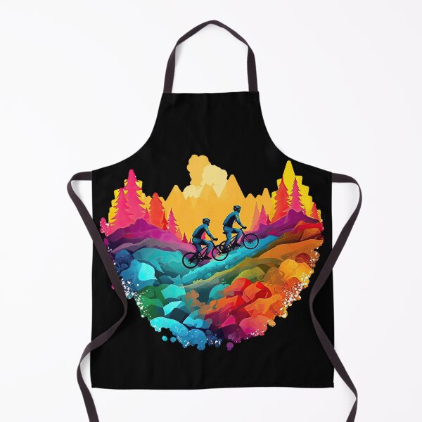 Item preview, Two mountain bikers on the colorful stony path in the mountains designed and sold by WallGemsArt.