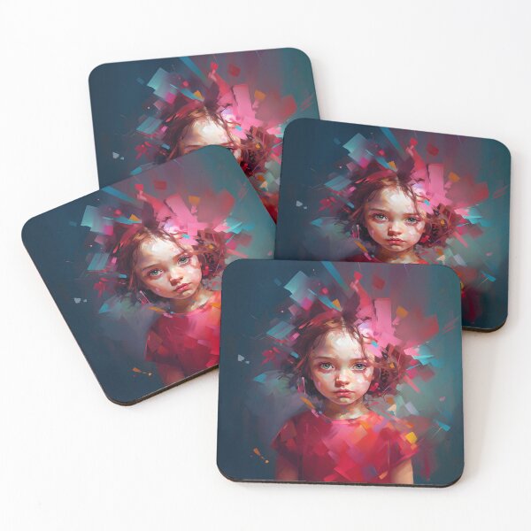 Item preview, portrait little girl colorful abstract art streetart designed and sold by Lyadesigne.
